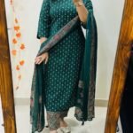 Beautiful pure cotton kurti pant dupatta set💗