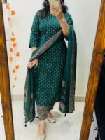 Beautiful pure cotton kurti pant dupatta set💗