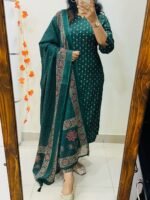 Beautiful pure cotton kurti pant dupatta set💗 - Image 8