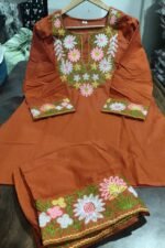 Handcrafted Jaipur Cord Set  Color - Rust/orange - Image 9