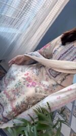 Featuring Lilac Silks Suit which is beautifully decorated with digital prints and hand embroidery and hand works. It is absolutely perfect for your upcoming occasions, it is very easy breezy and comfortable. - Image 4