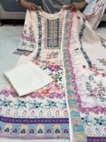 Featuring Lilac Silks Suit which is beautifully decorated with digital prints and hand embroidery and hand works. It is absolutely perfect for your upcoming occasions, it is very easy breezy and comfortable. - Image 6