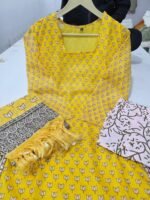 Beautiful kurti pant dupatta set in Premium kotadoriya*with kotadoriya dupatta - Image 2